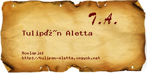 Tulipán Aletta névjegykártya